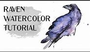 Watercolor Raven Tutorial - Loose Watercolors with Details