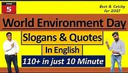 World Environment Day 2021 Slogans in English | Best slogans on environment in English | top slogans