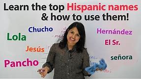 Learn Spanish language and culture: Hispanic first names, last names, and nicknames