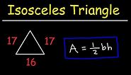 How To Find The Area of an Isosceles Triangle - Math