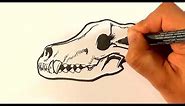 How to Draw COOL Wolf Skull Drawing - Draw Tattoo Art - Drawing Step by Step for Beginners