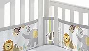 BreathableBaby Breathable Mesh Liner for Full-Size Cribs, Classic 3mm Mesh, Safari Fun Too (Size 4FS Covers 3 or 4 Sides)