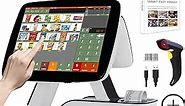 Point of Sale 15'' Touch Screen Cash Register with Customer Display Built-in 2 1/4'' 58MM Thermal Printer Software for Retail Stores POS System