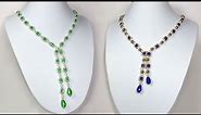 Beaded NECKLACES Statement Jewelry EASY to make ~Emerald & Indigo~ #statementjewels #easyjewelry