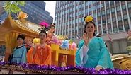 2023 World Falun Dafa Day Parade in New York Falun Gong Parade marching through busy streets in NYC