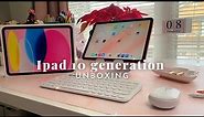 IPAD 10th GENERATION (pink)| unboxing, wallpaper, connect Logitech k380 keyboard & Pebble mouse