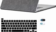 Compatible with MacBook Pro 13 inch Skin Decal 2020 2019 Release A2338 M1 A2289 with Touch Bar, Soft PU Leather Protective Sticker & Keyboard Cover, Imitation Sheepskin Gray