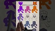 💜+🦊+🫐+🌚 Emoji Color Mixing Palette The Smiling Critters | Poppy PlayTime #satisfying