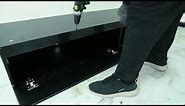 how to assemble floating tv stand with LED