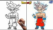 Goku Ultra Instinct drawing || How to draw Goku Ultra instinct full body easy