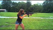 Erika shooting the AR-15