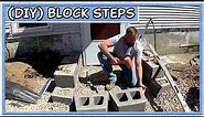 DIY (Split Faced) Concrete Block Steps