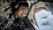 A Day in Life of US Boom Operator Refueling Giant Aircraft Mid-Air