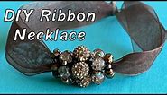 Beginner Ribbon Necklace Tutorial DIY