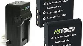 Wasabi Power Battery (2-Pack) and Charger for Kodak LB-060 and Kodak AZ361, AZ362, AZ421, AZ422, AZ521, AZ522, AZ525, AZ526, AZ527, AZ528
