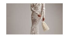 ASOS DESIGN  statement applique lace fishtail maxi wedding dress in ivory | ASOS