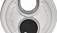 ABUS Diskus 20/70 Heavy Duty Stainless Steel Disk Padlock - Rustproof Circle Storage Lock with 3/8" Shackle - Made in Germany - Keyed Different