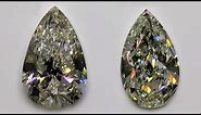 Comparison between two very large pear shaped diamonds (16 carat vs 11 carat)