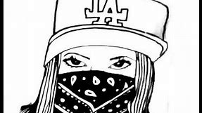 How to draw a gangsta girl with a bandana - gangsta karakter