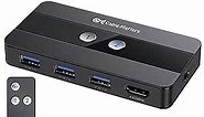 Cable Matters USB 3.0 KVM Switch HDMI 4K@60Hz for 2 Computers, HDMI KVM Switch 2 Port, KVM Switches (KVM HDMI Switch) with 4K 60 Hz HDMI Video & 3X 5Gbps USB Ports - RF Remote Control Switch