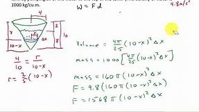 Calculus Work Pump Water From an Inverted Cone