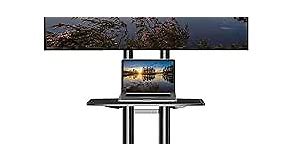 NB North Bayou Mobile TV Cart Rooling TV Stand with Wheels for 32 to 75 Inch LCD LED OLED Plasma Flat Panel Screens up to 100lbs AVA1500-60-1P (Black)