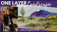One Layer Watercolor: Paint a Desert Scene with Saguaro Cactus