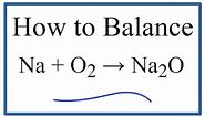 How to Balance Na + O2 = Na2O (Sodium plus Oxygen Gas)