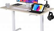 Our Modern Space Height Adjustable 44 Inches MANUAL Standing Desk - Ultra Durable Home Office Large Rectangular Computer or Laptop Sit Stand Workstation Table - 44 x 24 inches - MAPLE