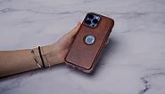 LOHASIC for iPhone 13 Pro Cases Compatible with MagSafe, PU Leather Phone Cover with Logo Cutout, High-end Luxury Designer Soft Flexible Men Protective Cases for iPhone 13 Pro(2021) 6.1" 5G - Brown