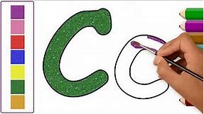 How to Write Letters C for Children Alphabets A to Z Coloring And Drawing Learning ABC