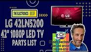LG 42LN5200 parts list Obaid's electronics panel LC420DUE (SFXR5)LGDRS 6091L-2450A