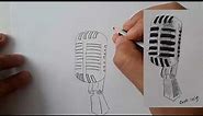 ¿Cómo dibujar de manera realista un micrófono? | How to realistically draw a microphone?