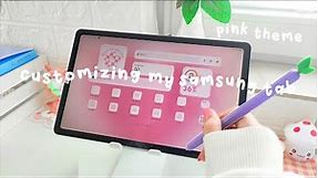 how I make my tablet aesthetic ♡ customizing my samsung s6 lite tablet | pink theme 🎀