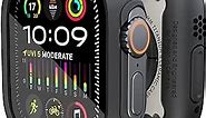 Elkson Made for Apple Watch Ultra 2 1 Bumper Case Screen Protector Kit 49mm Quattro Max Series Rugged, Military-Grade Durable Flexible Shockproof Protective Cover w/Tempered Glass for iWatch, Black
