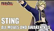 Fairy Tail - Sting Eucliffe | All Moves and Awakenings