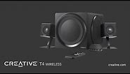 Get connected to Creative T4 Wireless, a wireless 2.1 speaker system with NFC