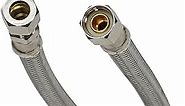 Fluidmaster B8F12 Faucet Connector, Braided Stainless Steel - 3/8 Female Compression Thread x 3/8 O.D. Copper Tubing Coupling, 12-Inch Length