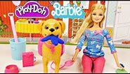 Barbie Potty Trainin' Taffy Pet Dog Play Doh Barbie Dolls Toys Review by Disney Cars Toy Club