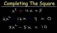 Solving Quadratic Equations By Completing The Square