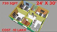 24x30 House Plan || 24x30 Ghar ka Naksha || 24*30 house design || 720 Sqft