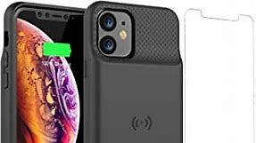 Alpatronix iPhone 11 and iPhone XR Battery Case, 5500mAh Slim Portable Protective Extended Charger Cover with Wireless Charging Compatible with iPhone 11 and iPhone XR (6.1 inch) - Black