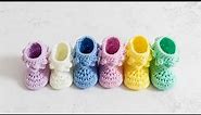 How to Crochet CUTE and Easy Baby Booties (Various Sizes!)