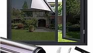 One Way Window Privacy Film: Home Window Tint Reflective Window Film See Out Not in Sun Blocking Anti UV Mirror Window Clings Daytime Privacy Door Window Covering with 3 Free Tools, 17.5 * 78.7 Inch