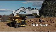 1:20 scale RC Liebherr 996 Excavator Model, First dig and loading 793D RC Mine Truck
