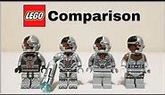 LEGO DC Cyborg Minifigure Comparison (2015-2020)
