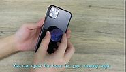 Cell Phone Stand Foldable Expanding Phone Sockets Finger Grip Holder for Smartphone and Tablets - Glitter Blue