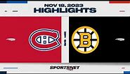 NHL Highlights | Canadiens vs. Bruins - November 18, 2023