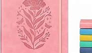 Lined Journal Notebook for Women, A5 Pink Hardcover Leather Journals for Writing, 200 Pages Thick Travel Daily Journal, College Ruled Notebook for Work School, Note Taking, Business 5.75'' X 8.38''