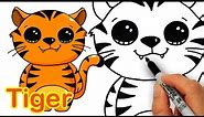How to Draw a Cute Cartoon Tiger Easy